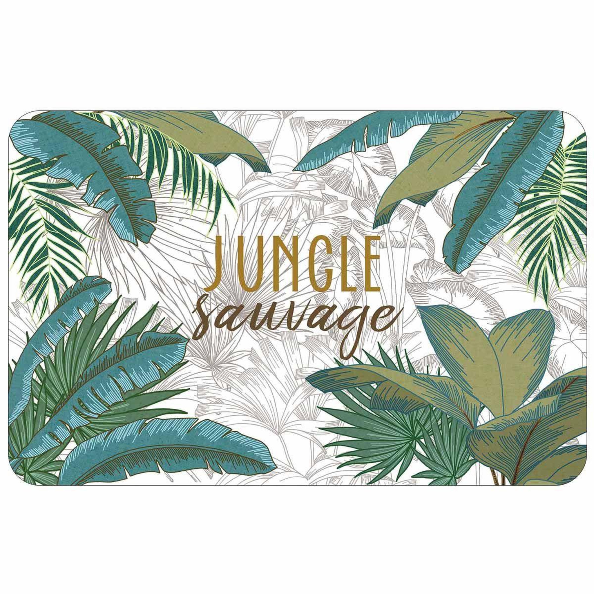 Douceur d'Intérieur Set de table  jungle sauvage  28x44cm vert