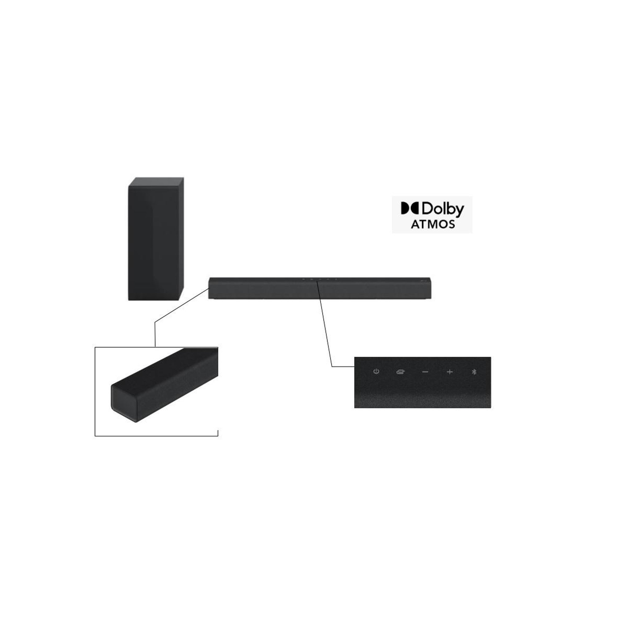 Voir la diapositive 2 : LG Barre de son 2.1 300w bluetooth noir - s60q