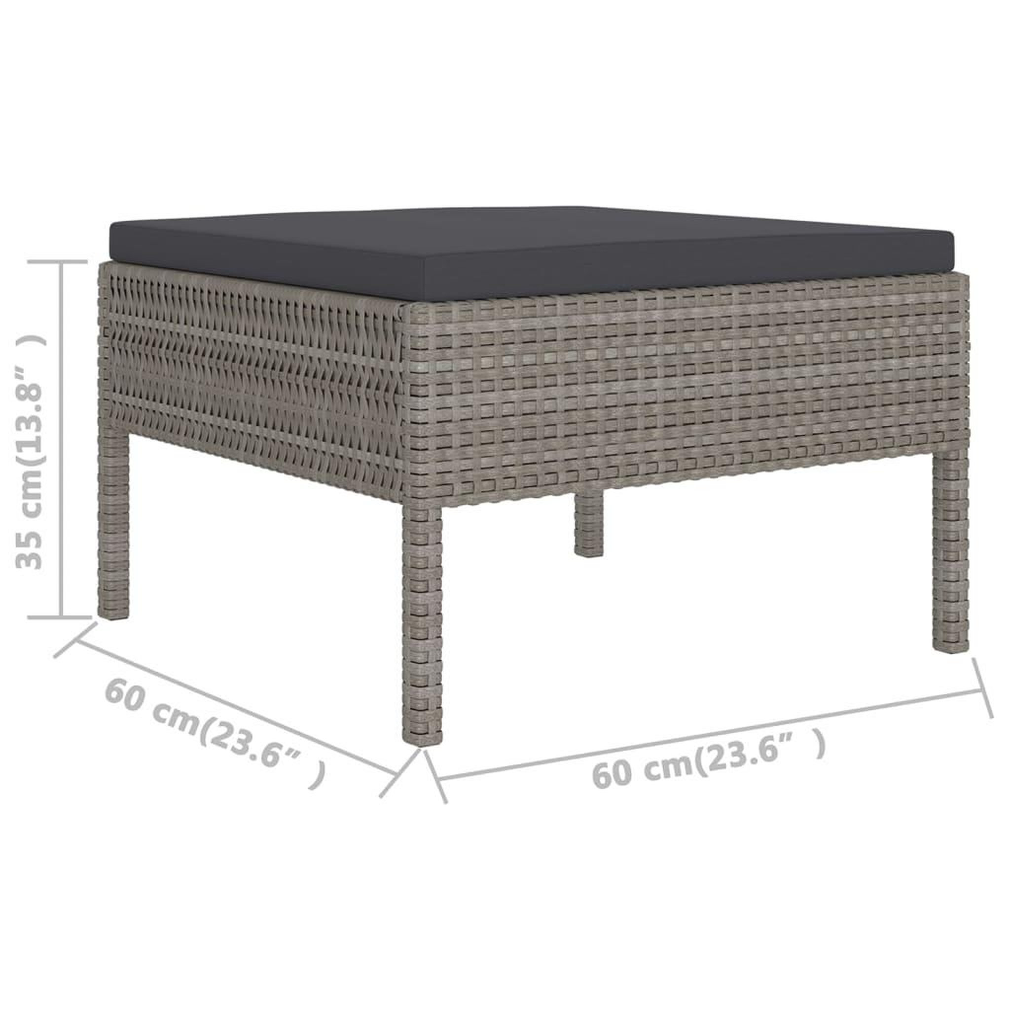Voir la diapositive 6 : VIDAXL Salon de jardin 10 pcs avec coussins Resine tressee Gris