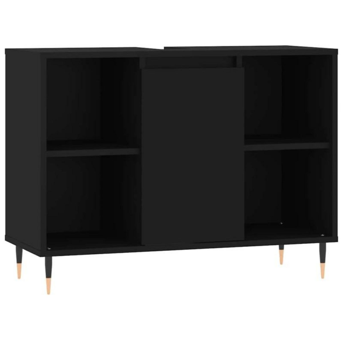 VIDAXL Armoire de salle de bain noir 80x33x60 cm bois d ingénierie