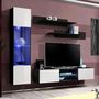 Voir la diapositive 1 : Paris Prix Meuble TV Mural Design  Fly XXII  210cm Blanc & Noir