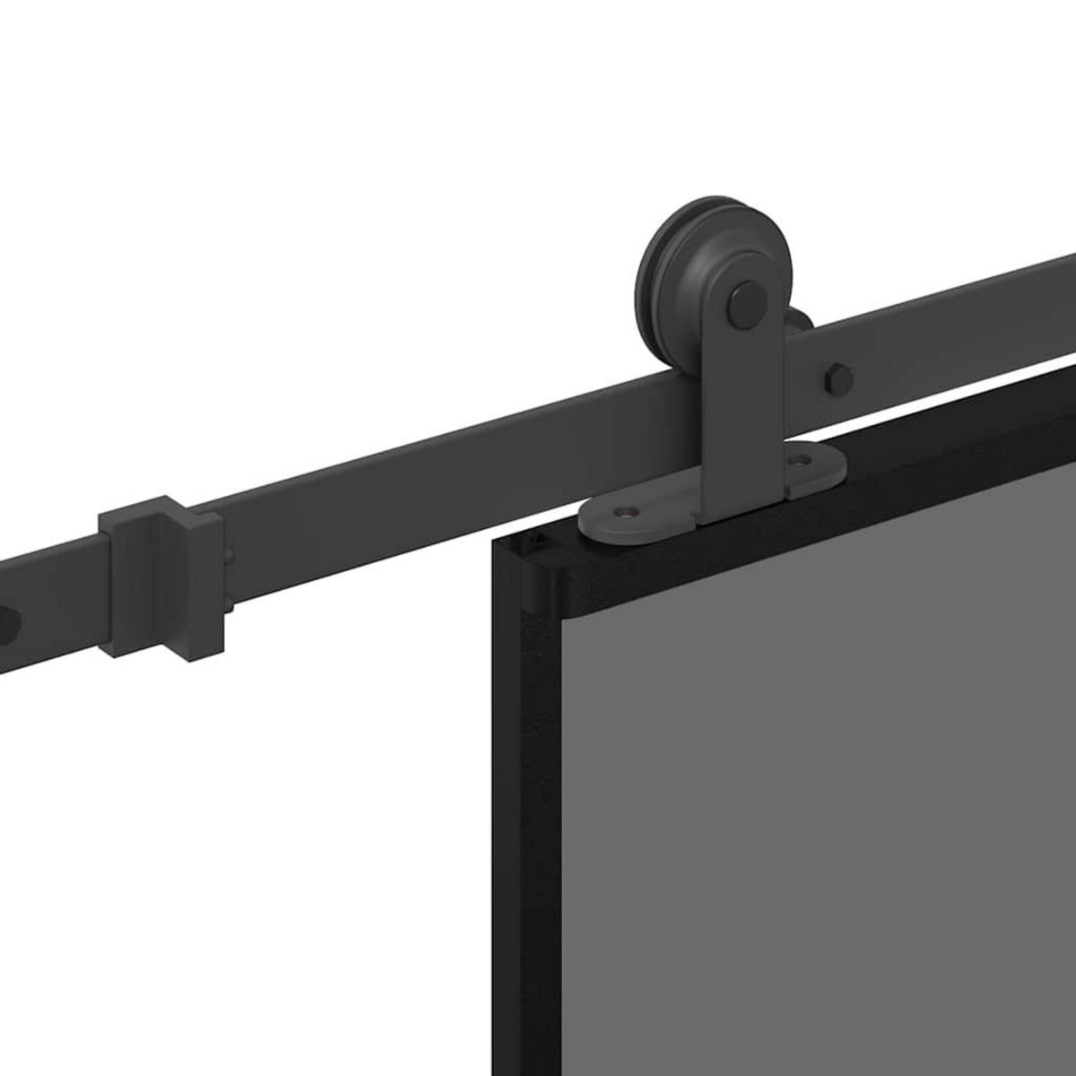 VIDAXL Porte coulissante kit de quincaillerie trempe verre aluminium