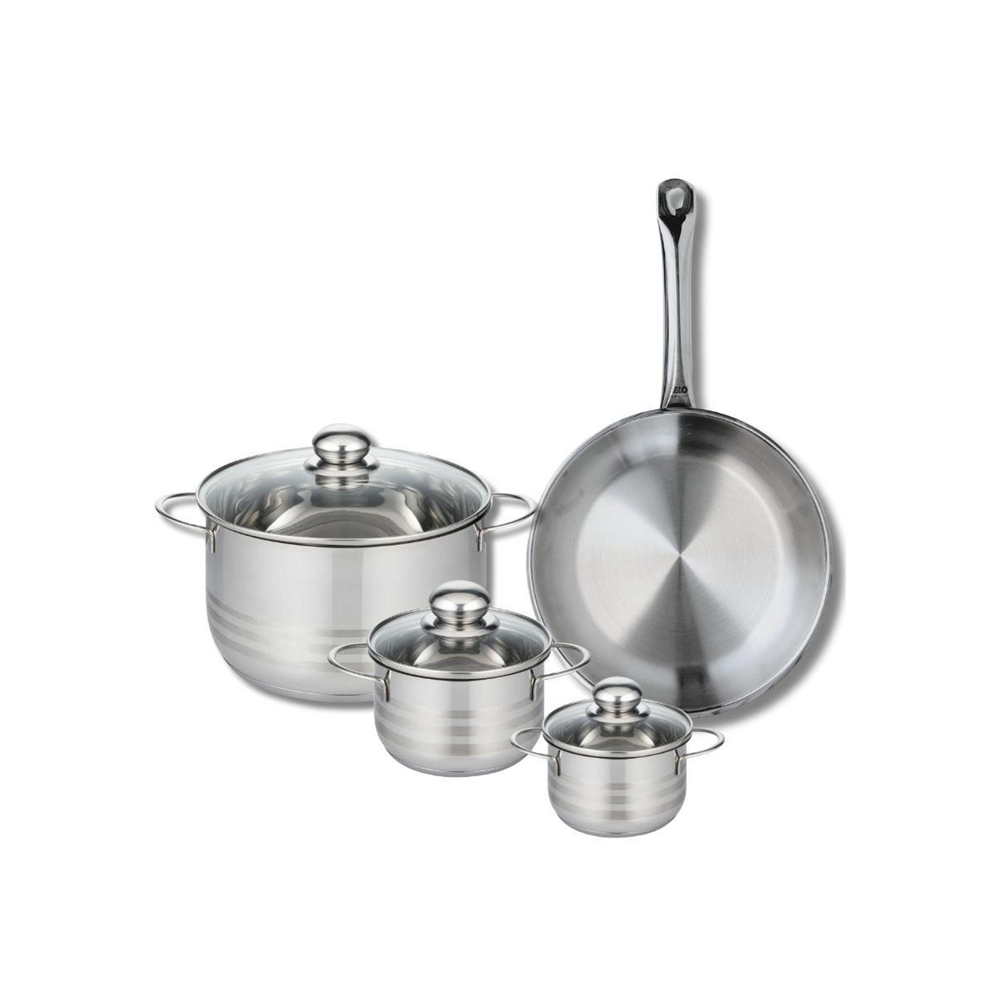 ELO Ensemble de 1 poêle de cuisson 28 cm et 3 faitouts 12, 14 et 24 cm elo profi brillant