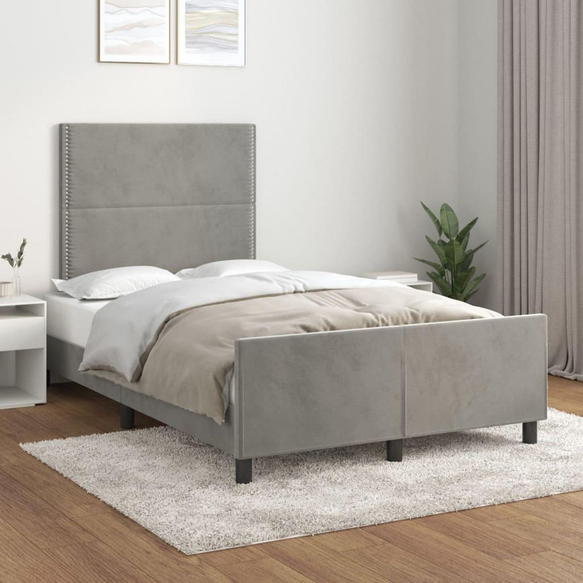 VIDAXL Cadre de lit sans matelas gris clair 120x200 cm velours