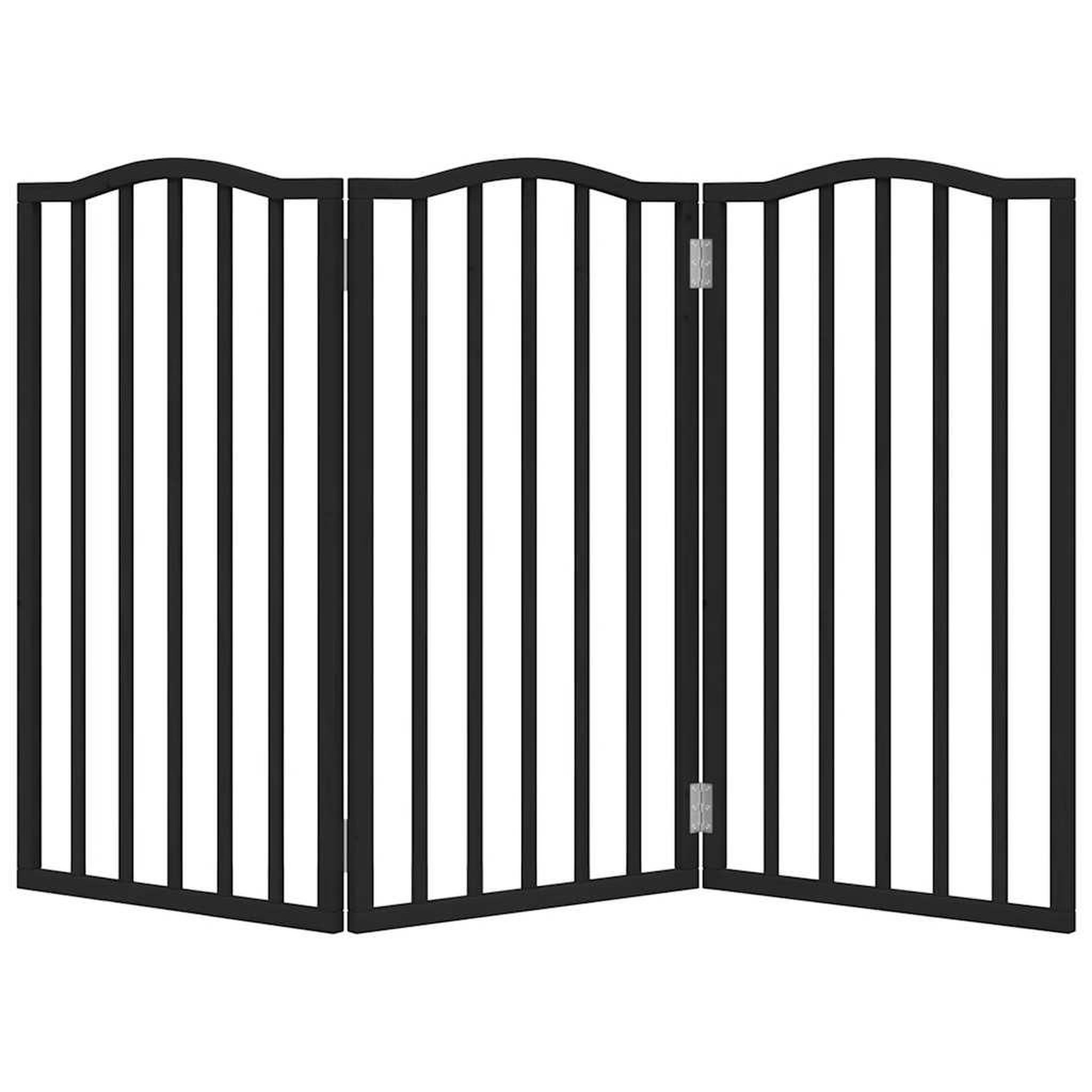 Voir la diapositive 4 : VIDAXL Barriere pour chien pliable 3 panneaux noir bois de peuplier