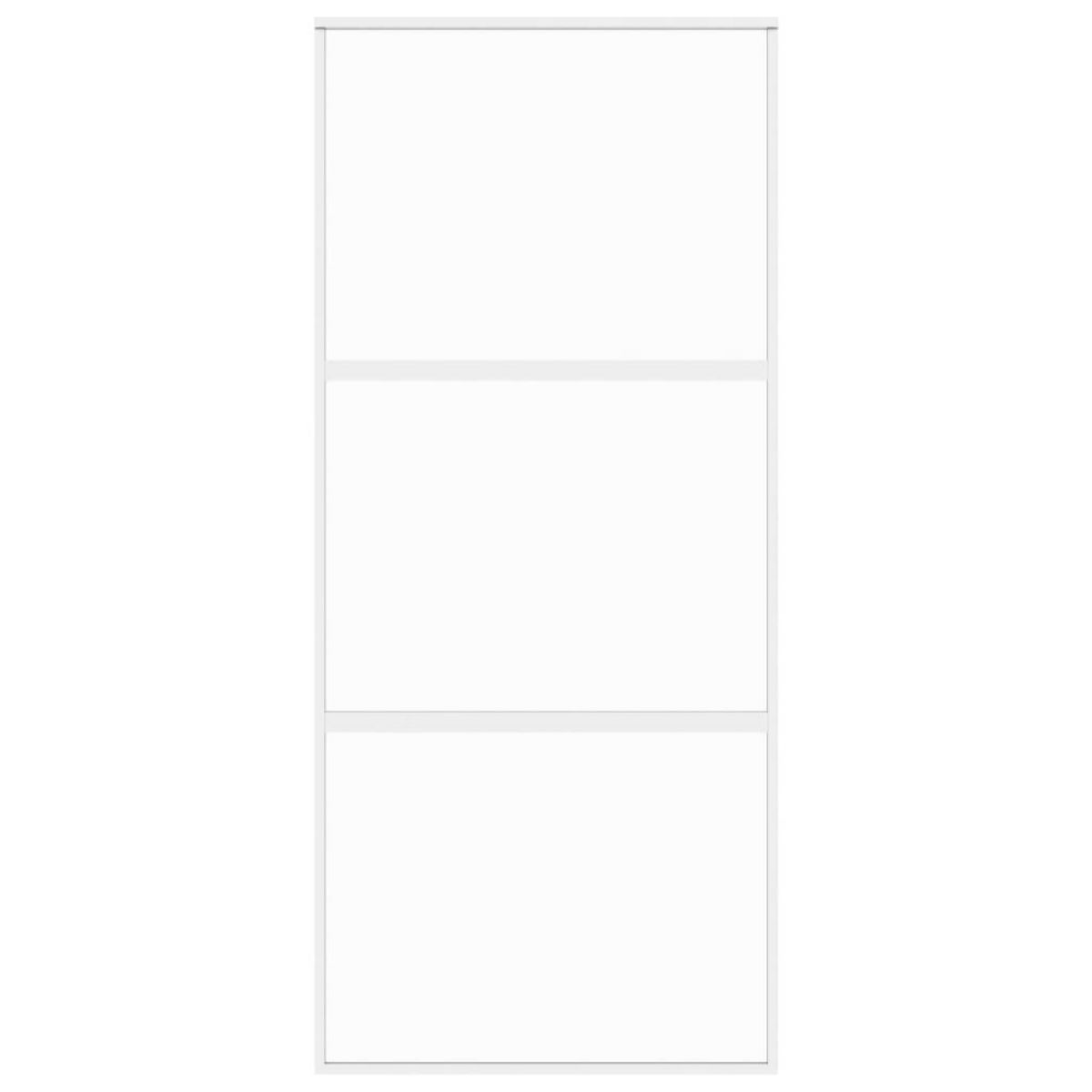 VIDAXL Porte coulissante blanc 90x205 cm verre trempe aluminium