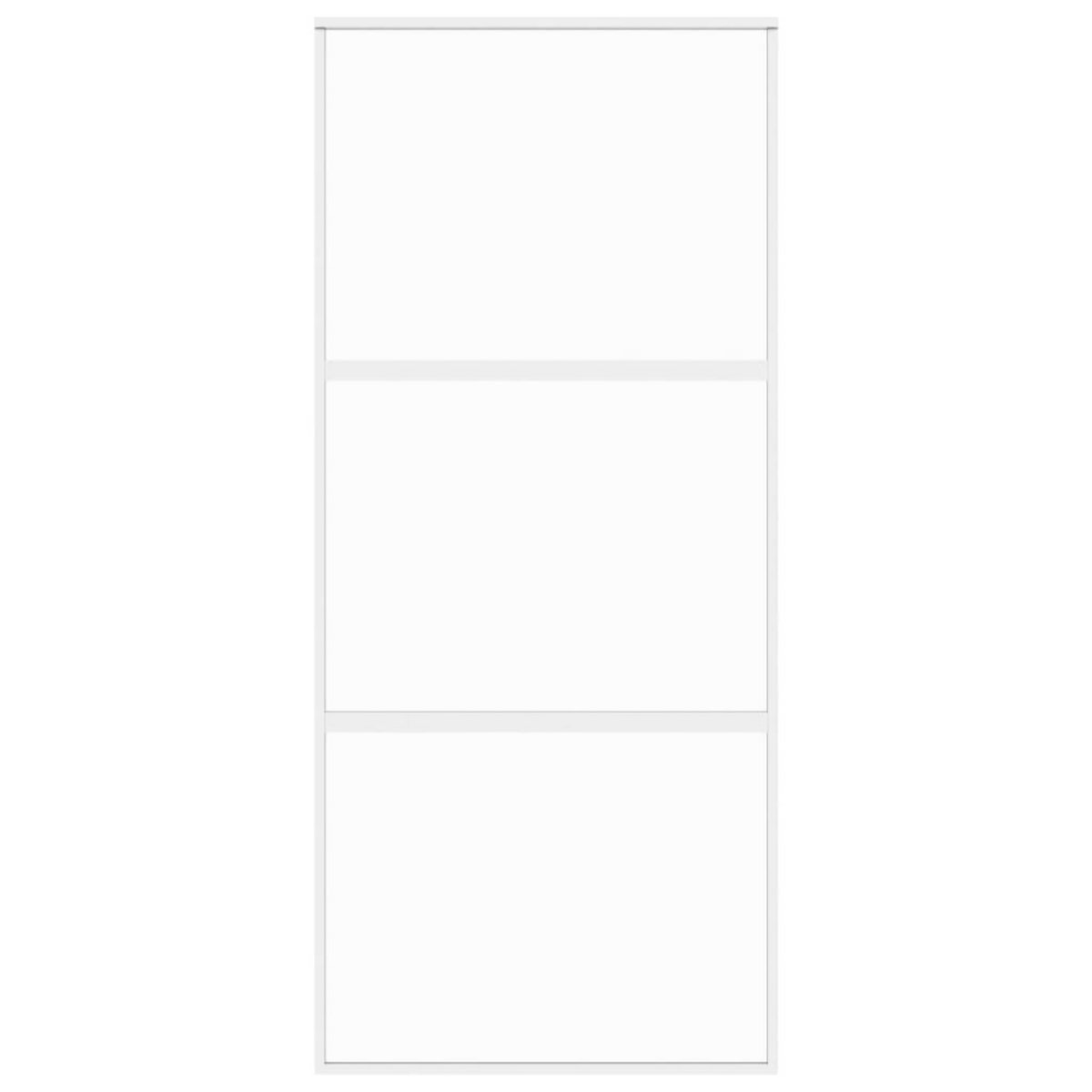 VIDAXL Porte coulissante blanc 90x205 cm verre trempe aluminium