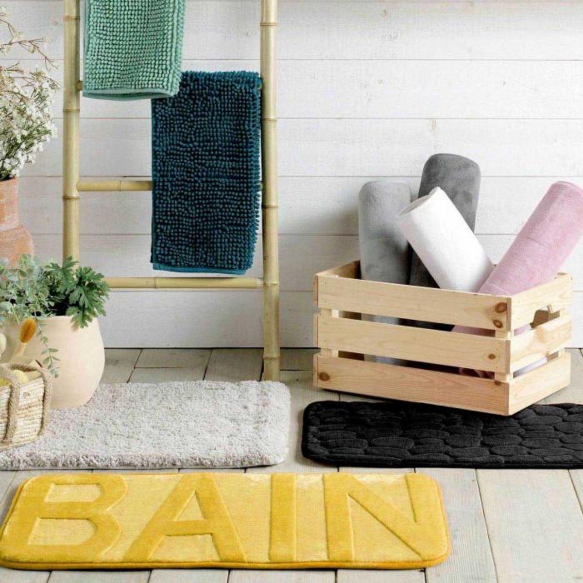 Paris Prix Tapis de Bain  Ricochet  50x80cm Noir