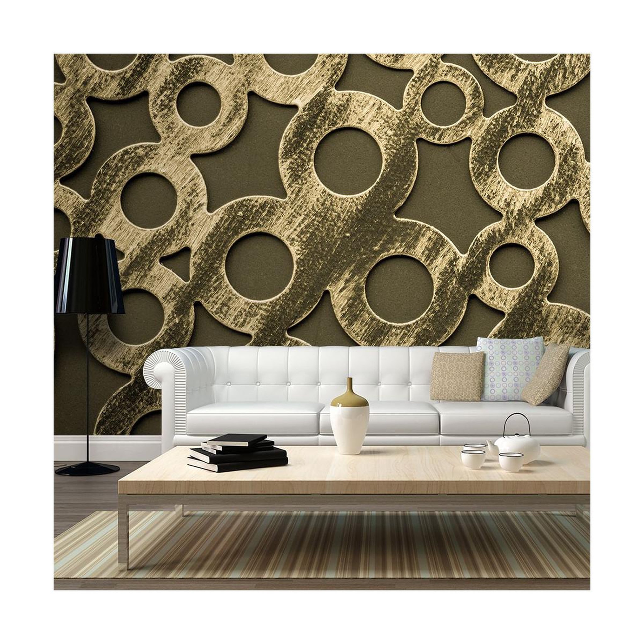 Paris Prix Papier peint xxl  cercles en bronze  270x550cm