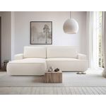 BEST MOBILIER Nessino - canapé d'angle gauche 4 places - convertible avec coffre - en tissu texturé. Coloris disponibles : Gris, Beige, Orange, Vert, Noir