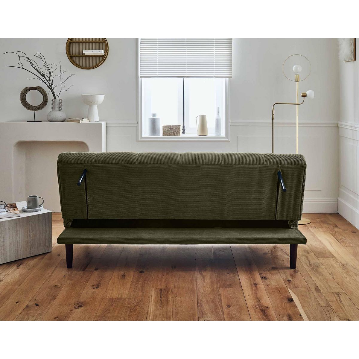 BEST MOBILIER Samarra - canapé convertible clic-clac 2 places - velours côtelé