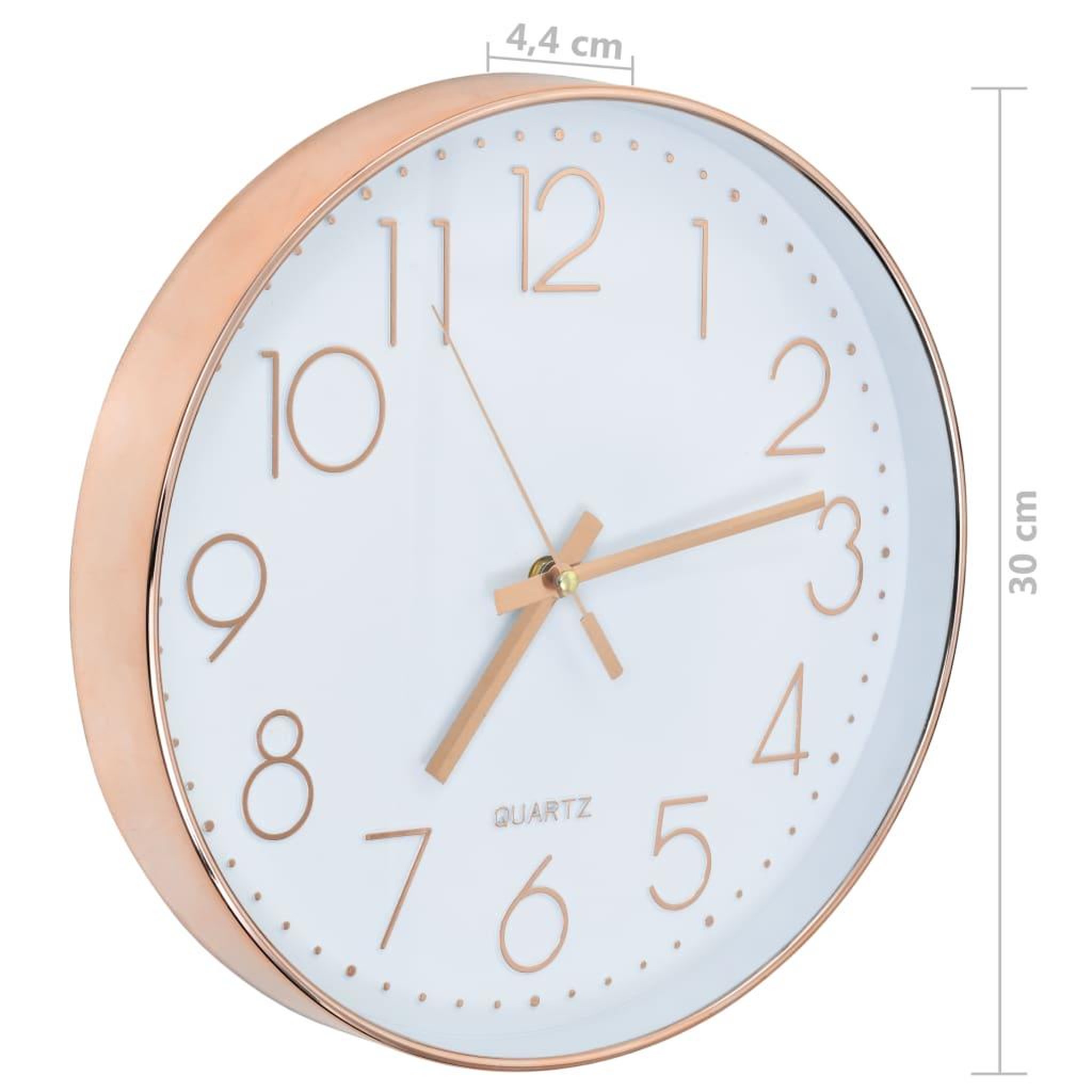 Voir la diapositive 6 : VIDAXL Horloge murale 30 cm Or rose