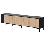 BEST MOBILIER Cambridge - meuble tv - effet bois et noir - 4 portes - 200 cm. Coloris disponibles : Bicolore