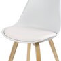 Voir la diapositive 2 : FORNORD Chaise scandinave blanche avec coussin