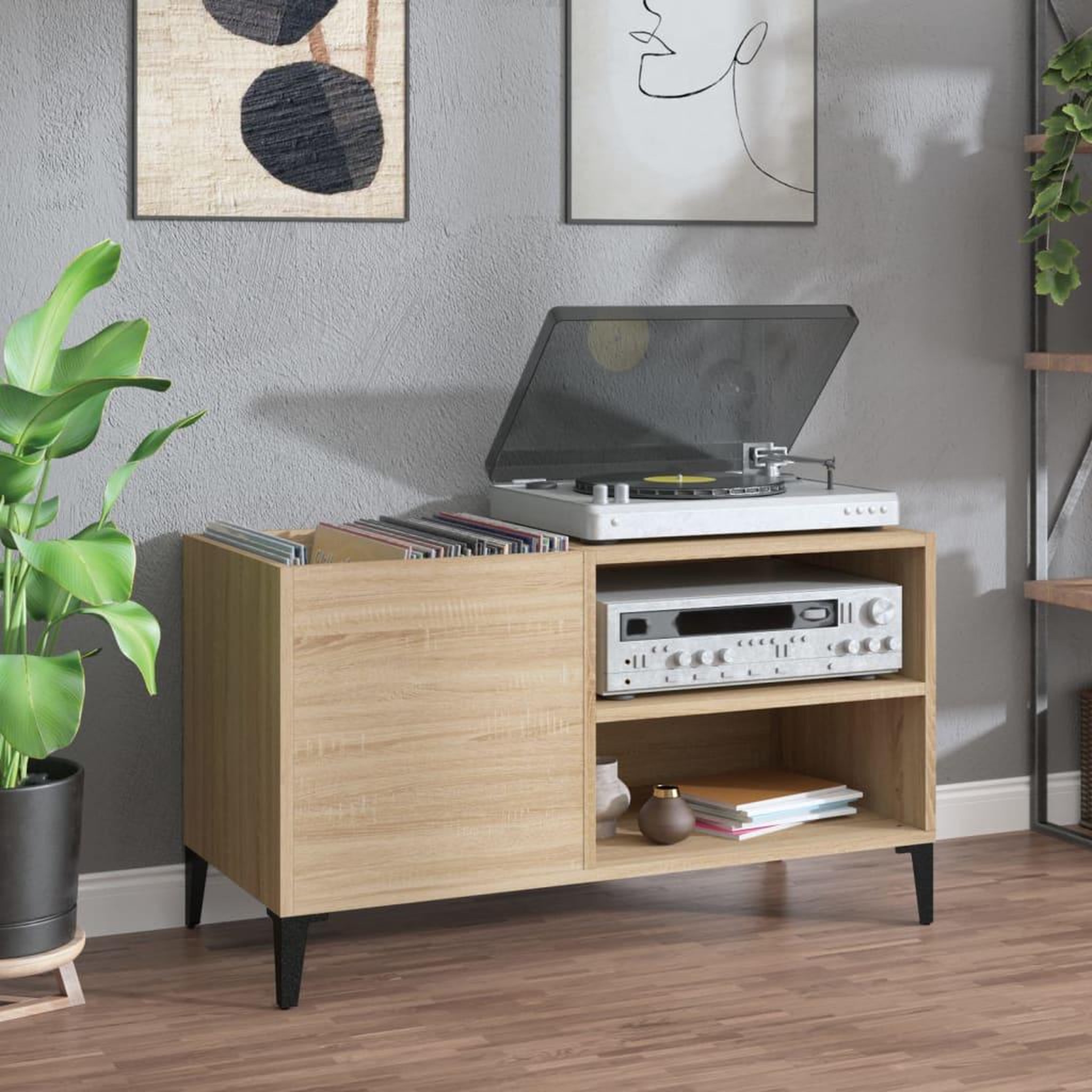 VIDAXL Armoire a disques chene sonoma 84,5x38x48 cm bois d'ingenierie