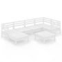 Voir la diapositive 2 : VIDAXL Salon de jardin 7 pcs Bois de pin massif Blanc