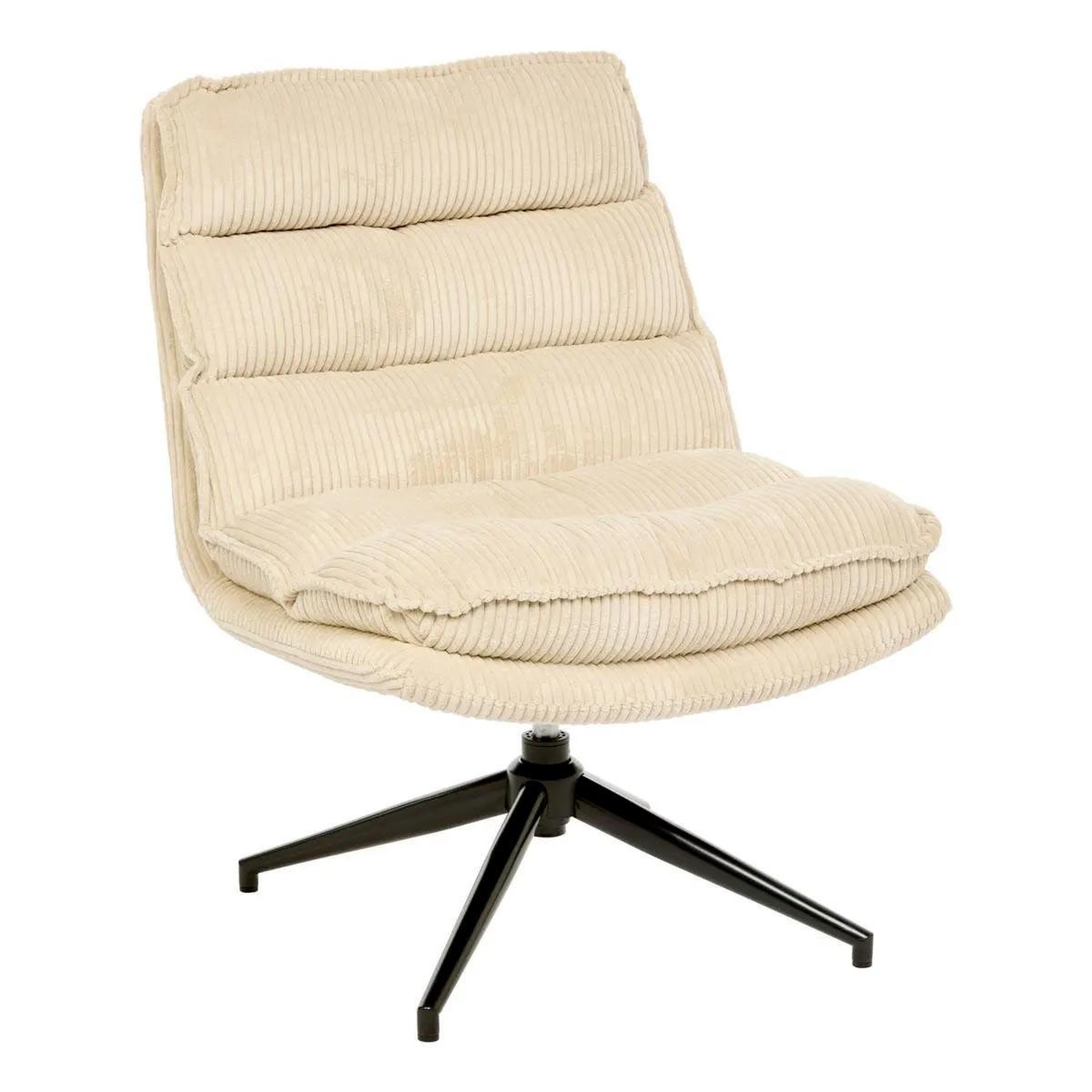 ATMOSPHERA Fauteuil pivotant côtelé  harper  87cm beige