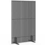 ID MARKET Paravent extérieur ajouré claustra décoratif 120 x 180 cm persiennes verticales métal gris anthracite