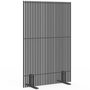 Voir la diapositive 1 : ID MARKET Paravent extérieur ajouré claustra décoratif 120 x 180 cm persiennes verticales métal gris anthracite
