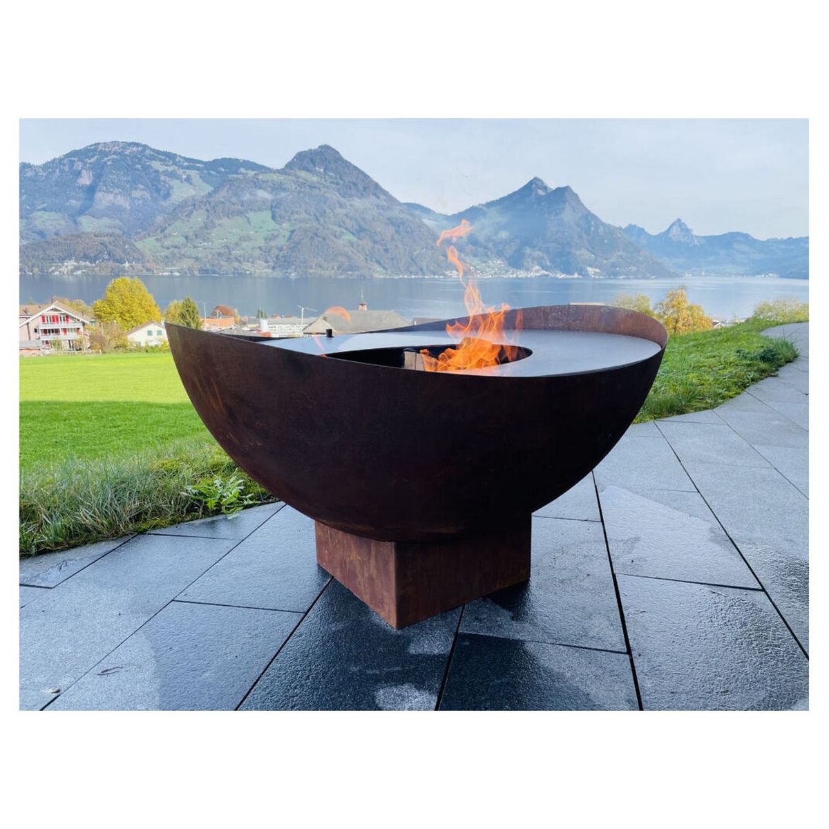 Brasero Feu du jardin Ø 98 x 57 cm WAVE - Brun