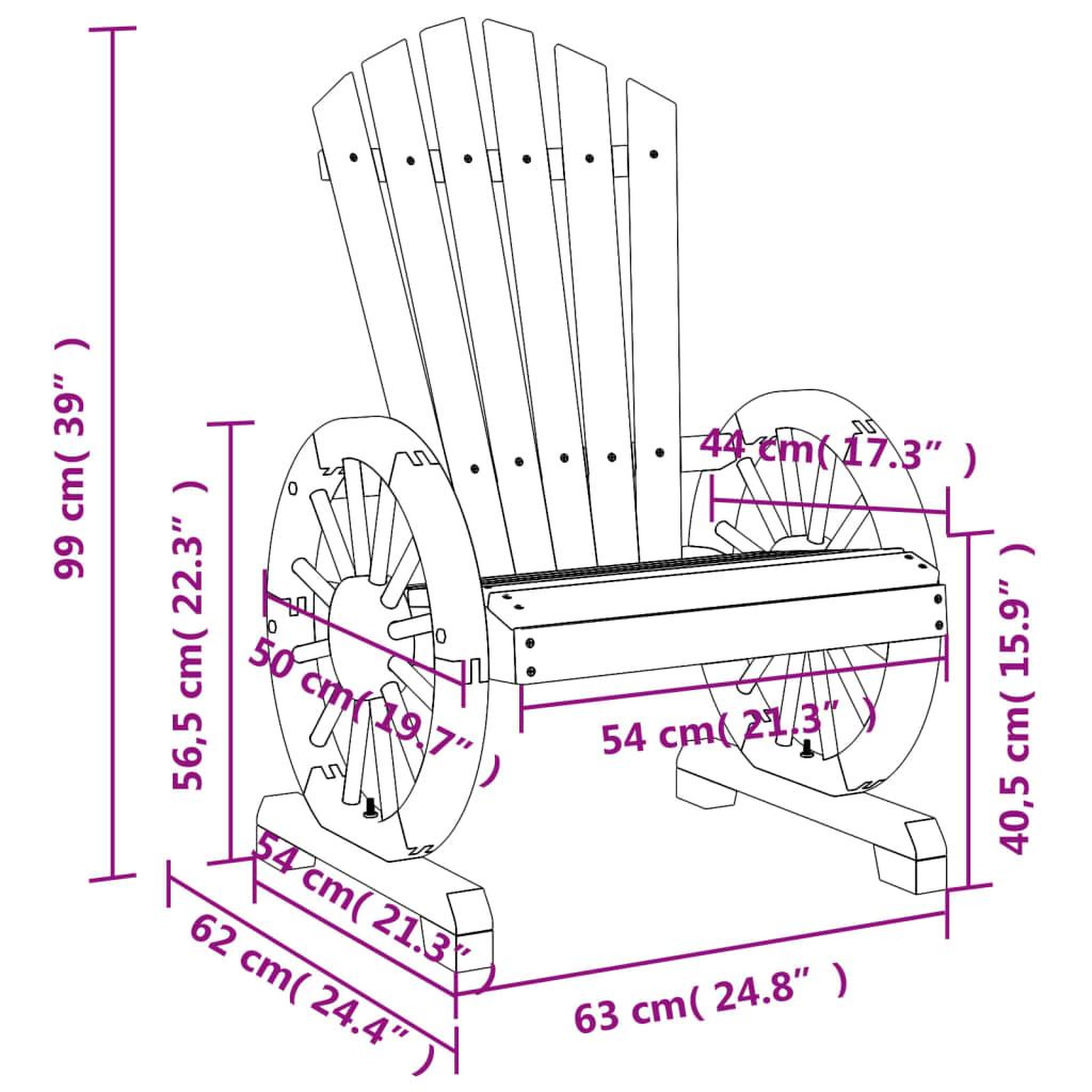 Voir la diapositive 6 : VIDAXL Chaises de jardin Adirondack lot de 2 bois de sapin massif
