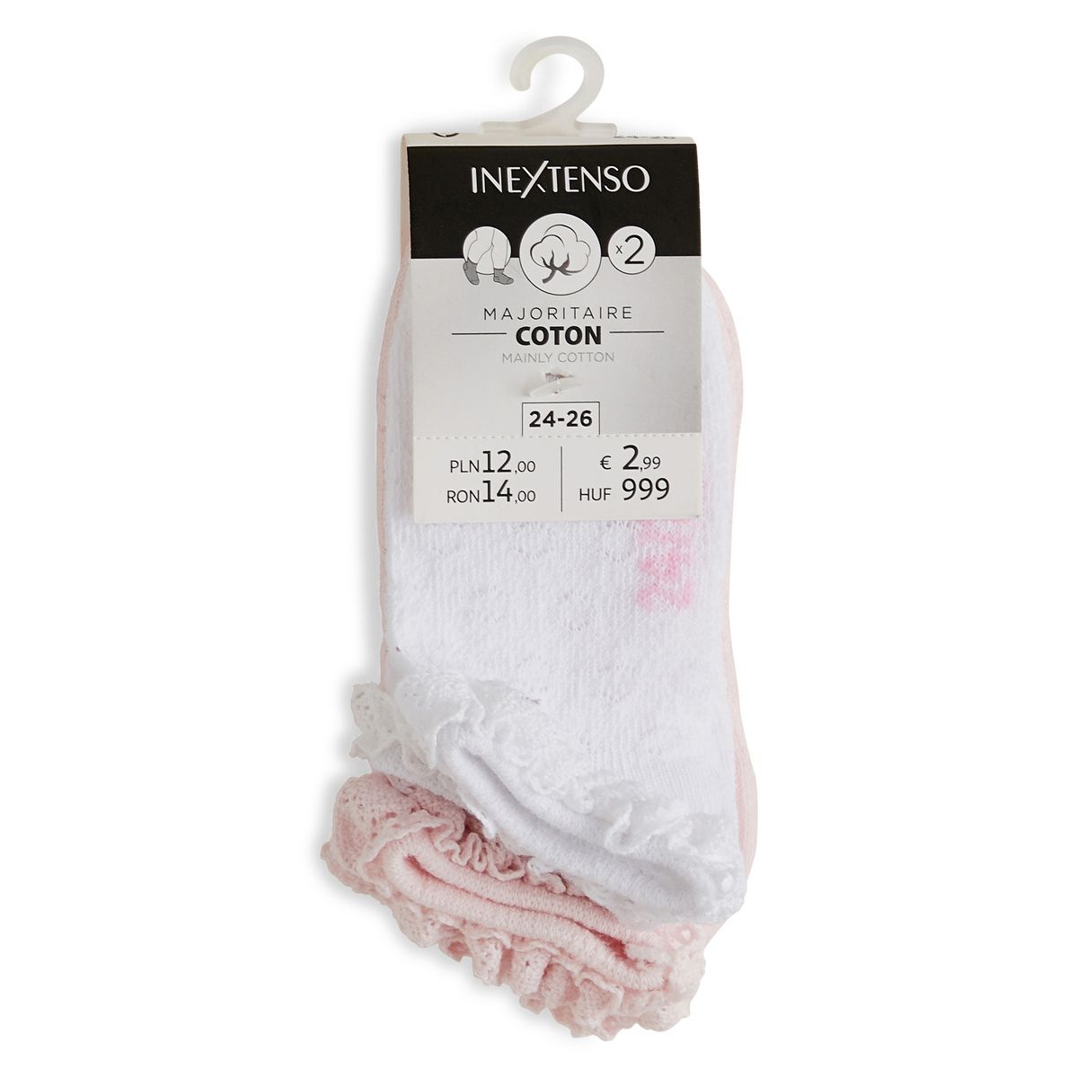 INEXTENSO Lot de 2 socquettes bébé fille