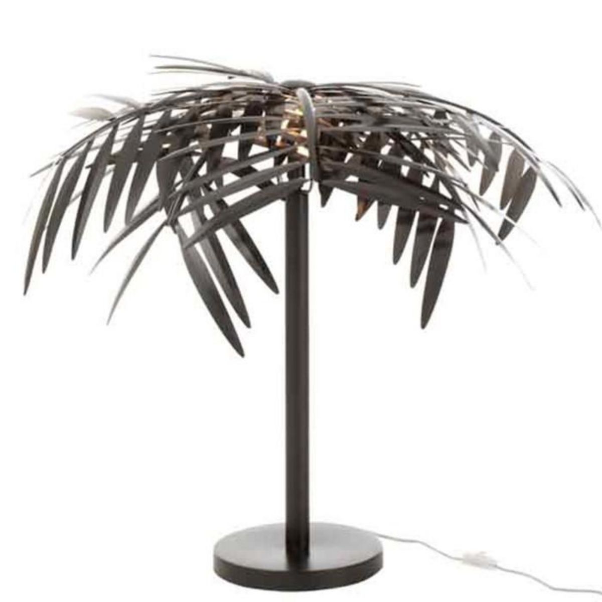 Paris Prix Lampe à Poser Design  Feuille  73cm Noir