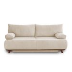 BEST MOBILIER Cristal - canapé 3 places - convertible avec coffre - en velours côtelé. Coloris disponibles : Bleu, Gris, Orange, Beige