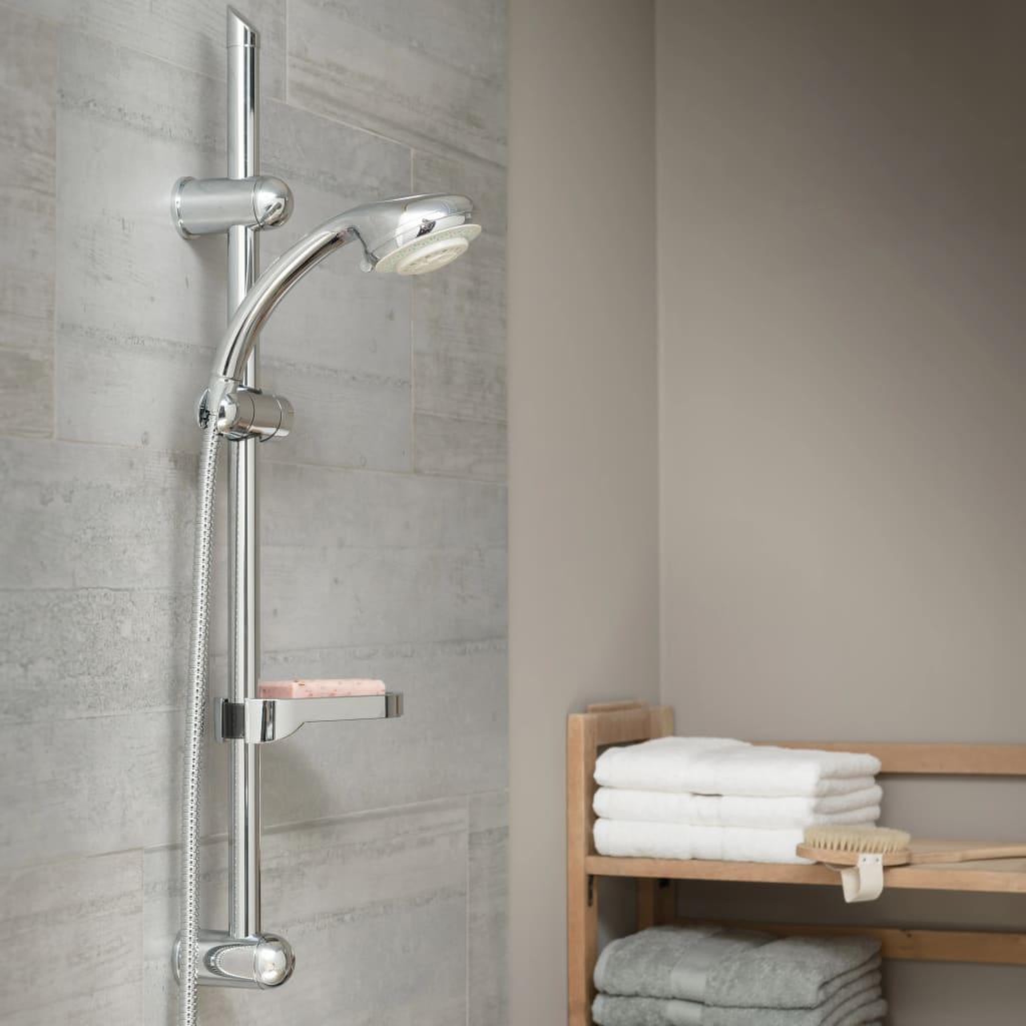 Voir la diapositive 2 : SCHUTTE SCHÜTTE Ensemble de barre de douche FRESH chrome