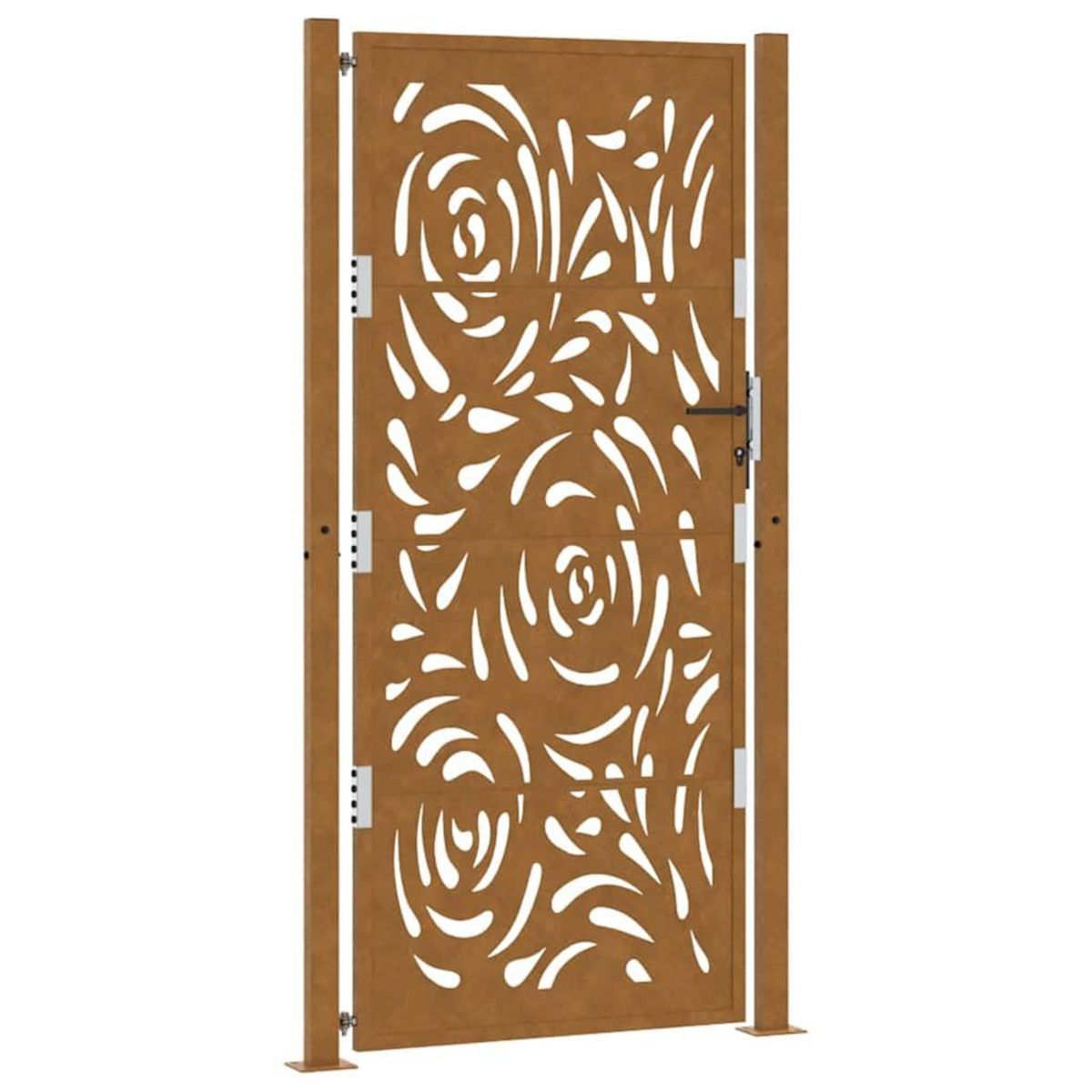 VIDAXL Porte de jardin acier resistant aux intemperies design flamme