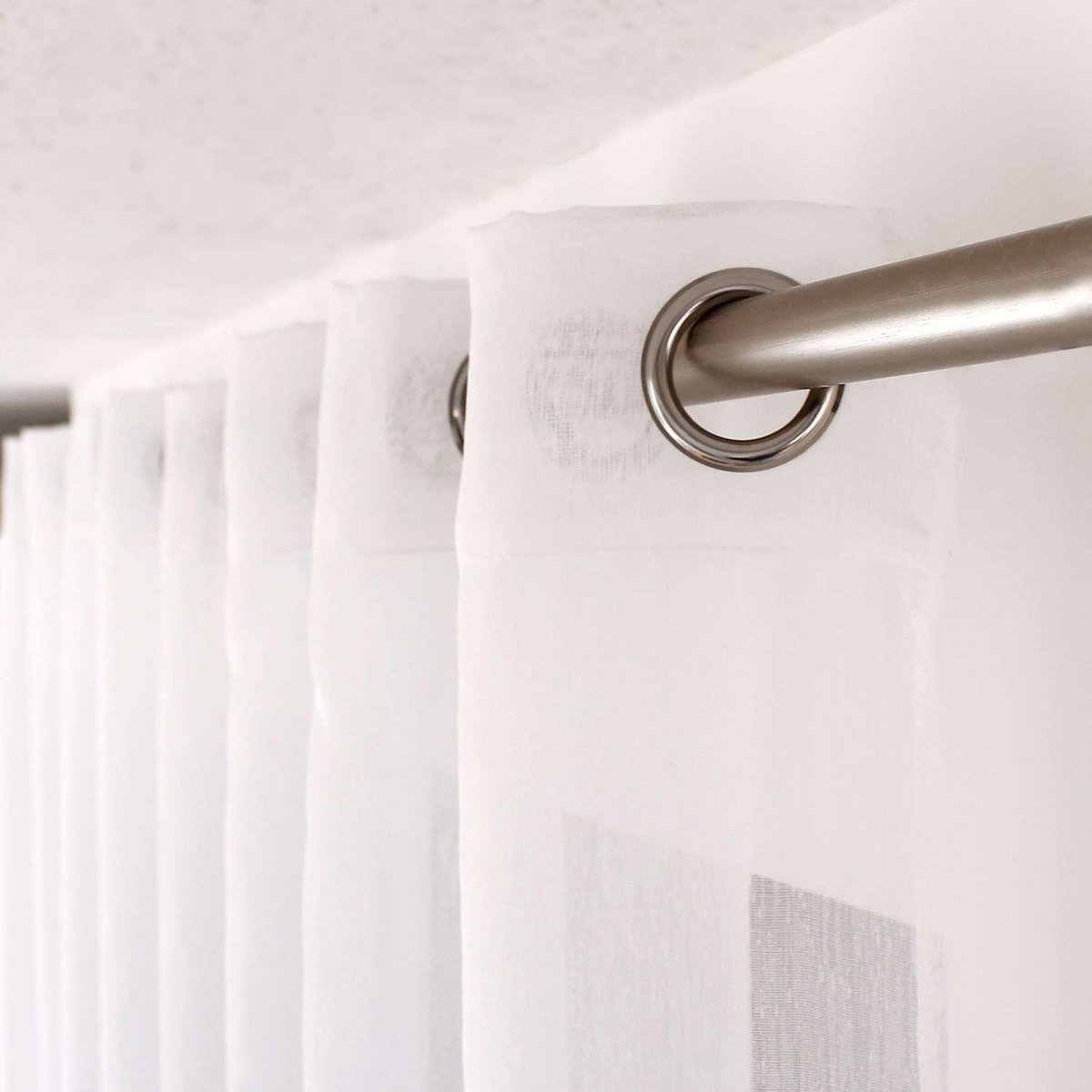 TOILINUX Voilage sablé grande largeur - 240 x 240 cm - Blanc