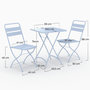 Voir la diapositive 4 : Rendez vous déco Table et chaises de jardin pliantes 2 personnes en métal bleu-Yumi