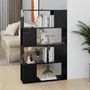 Voir la diapositive 1 : VIDAXL Bibliotheque/Separateur de piece Noir brillant 80x24x124,5 cm