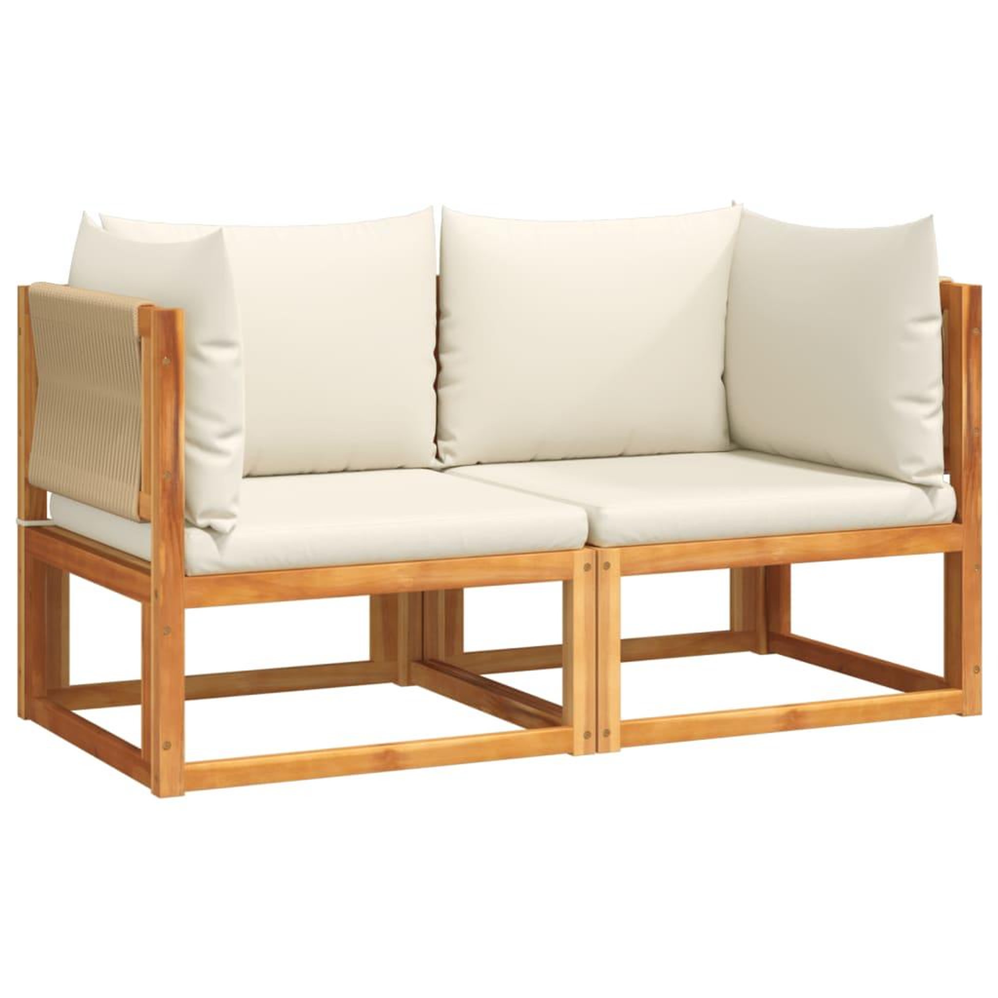 Voir la diapositive 2 : VIDAXL Canapes d'angle de jardin et coussins 2pcs bois massif d'acacia
