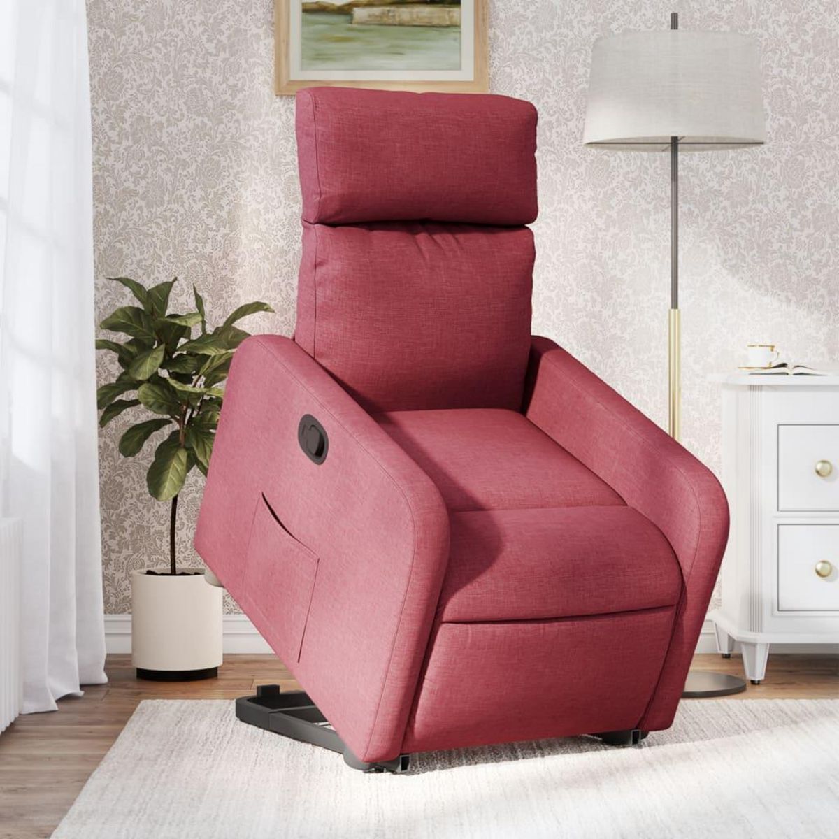 VIDAXL Fauteuil inclinable rouge bordeaux tissu