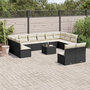 Voir la diapositive 1 : VIDAXL Salon de jardin avec coussins 13 pcs noir resine tressee