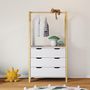 Voir la diapositive 3 : IDIMEX Commode AMIRA type Montessori, avec 3 tiroirs, en pin massif