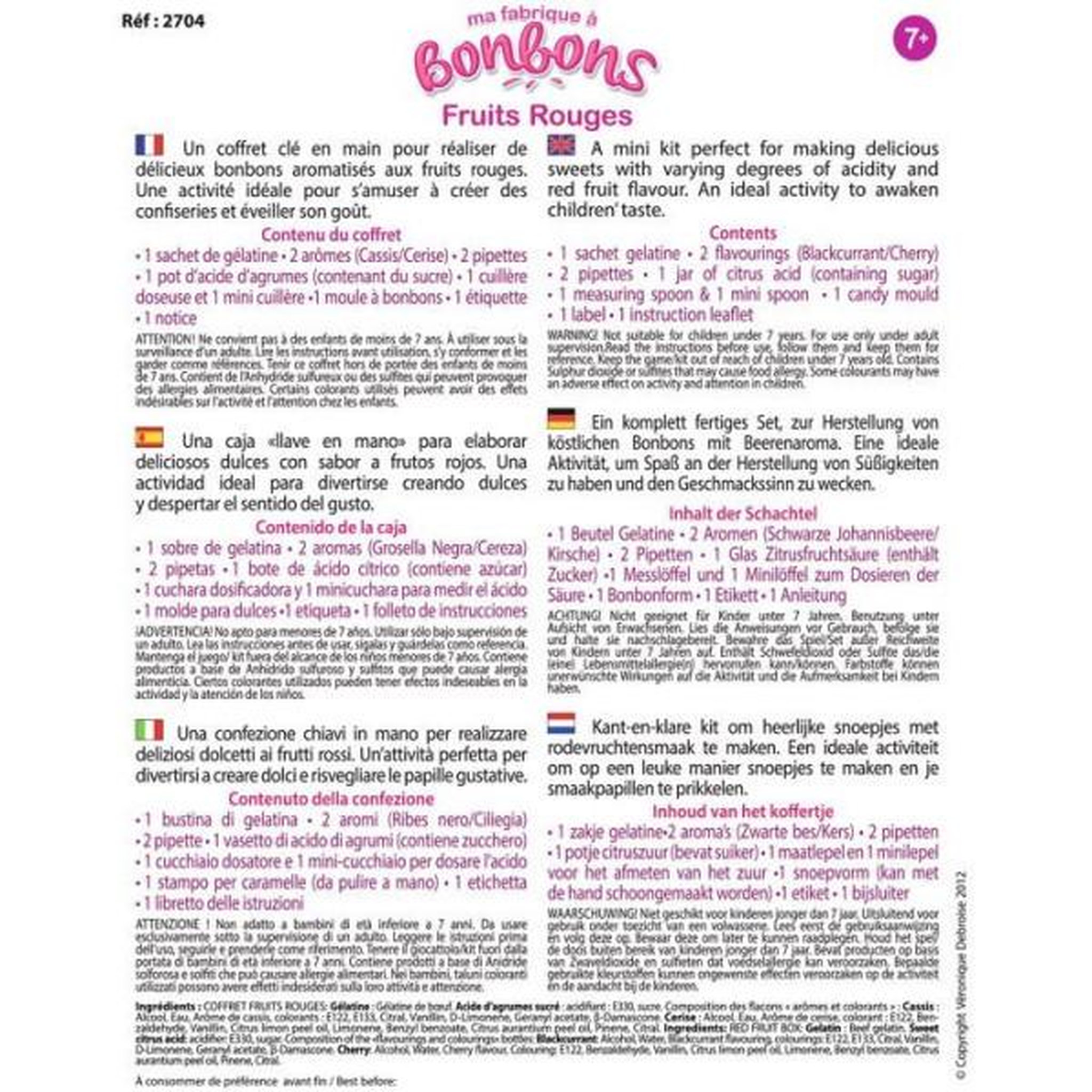 Voir la diapositive 2 : Sentosphere Kit créatif alimentaire - SENTOSPHERE - Mini Fabrique a bonbons - Fruits rouges - Des 7 ans