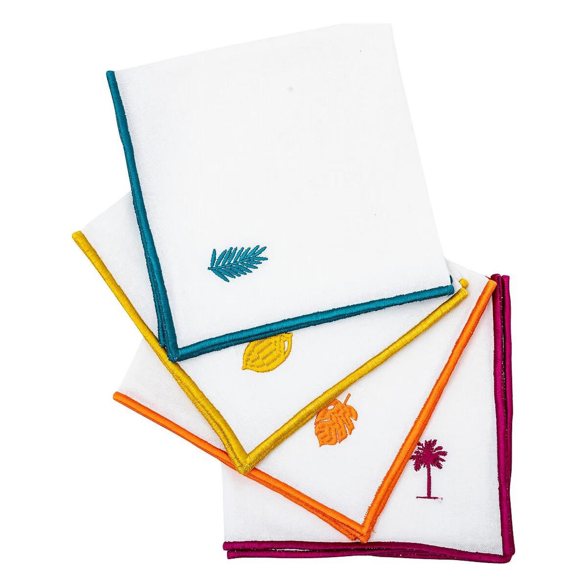 ATMOSPHERA Lot de 4 serviettes de table  yucatan  40x40cm blanc