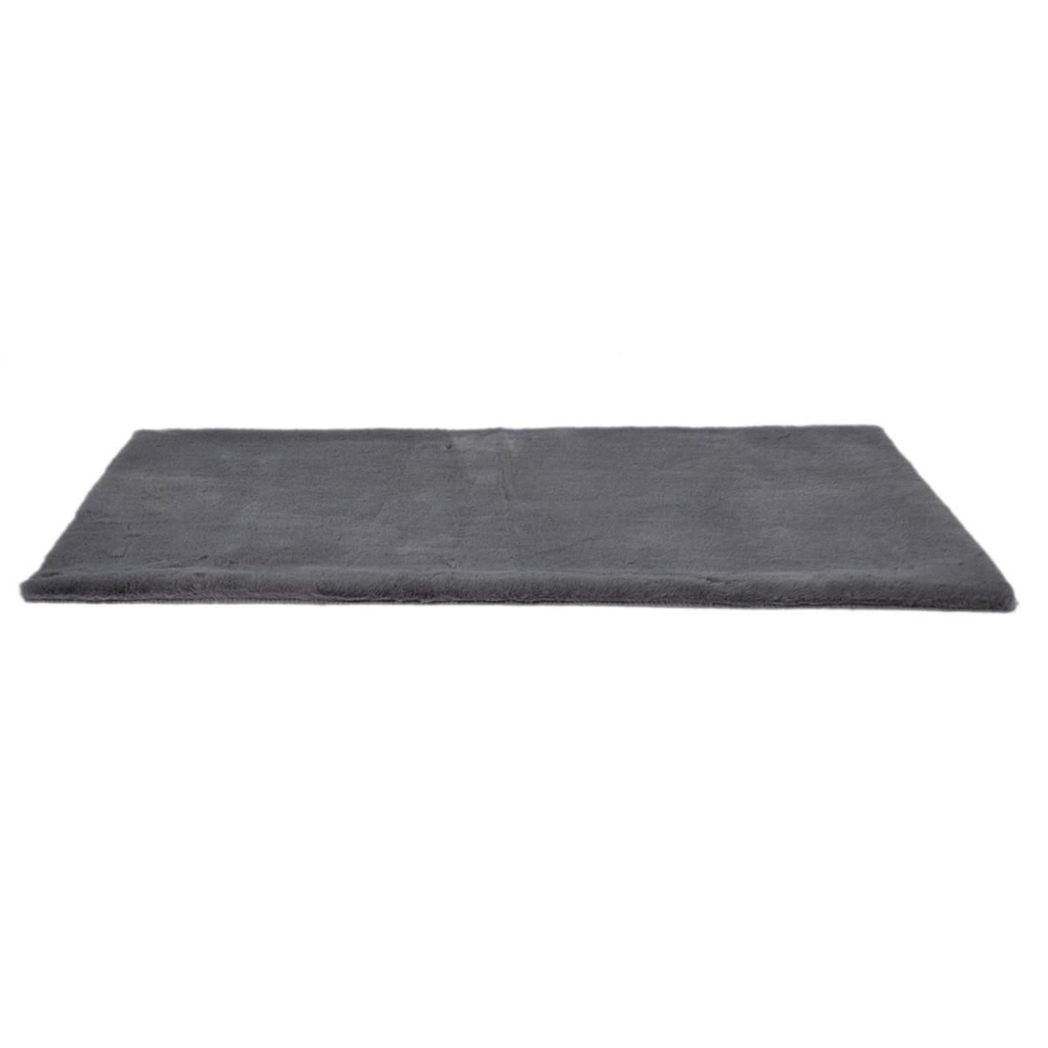 Voir la diapositive 3 : The Home Deco Factory Tapis imitation fourrure  fin  60x110cm gris