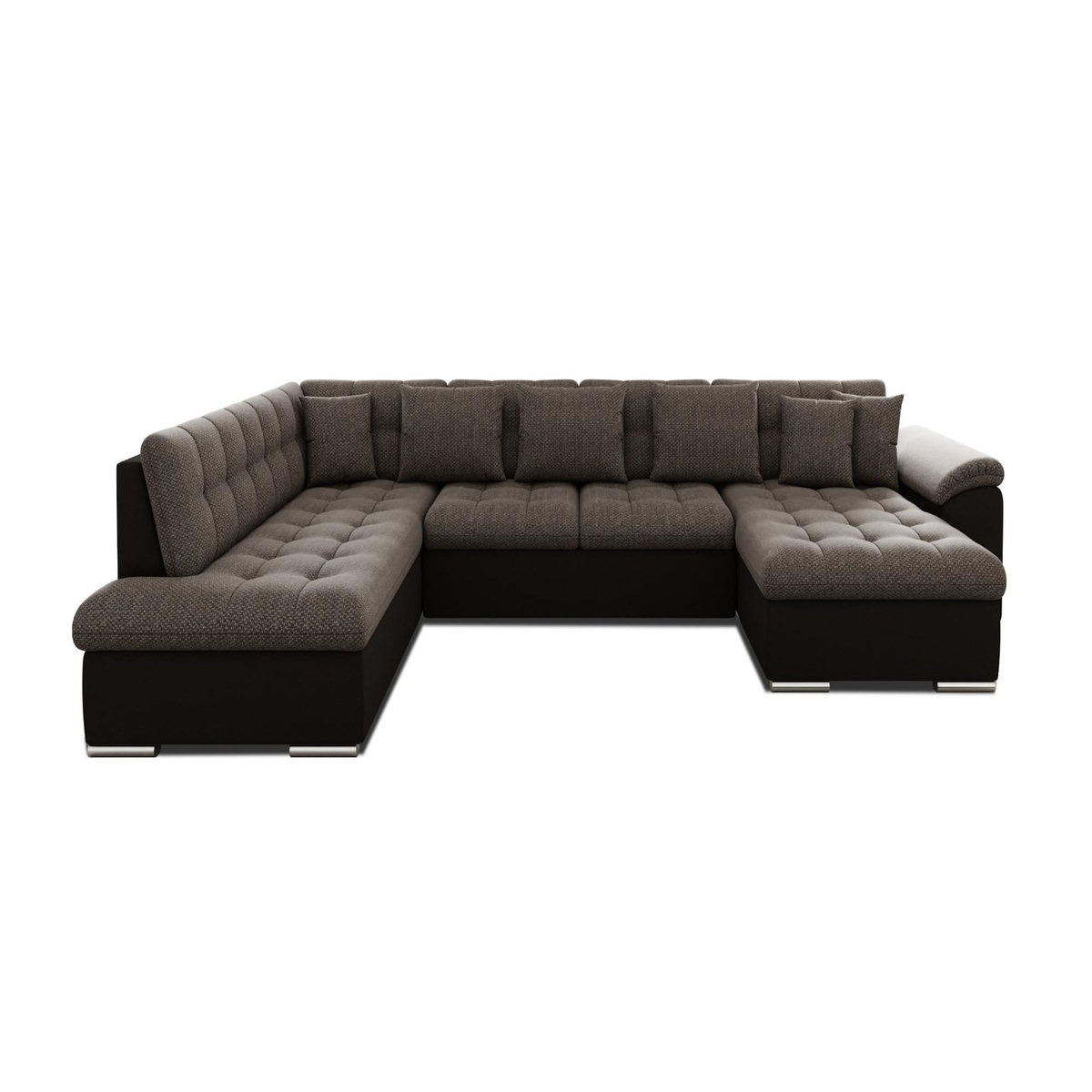 BEST MOBILIER Chuck - canapé panoramique xxl - convertible avec coffre - 7 places - gauche