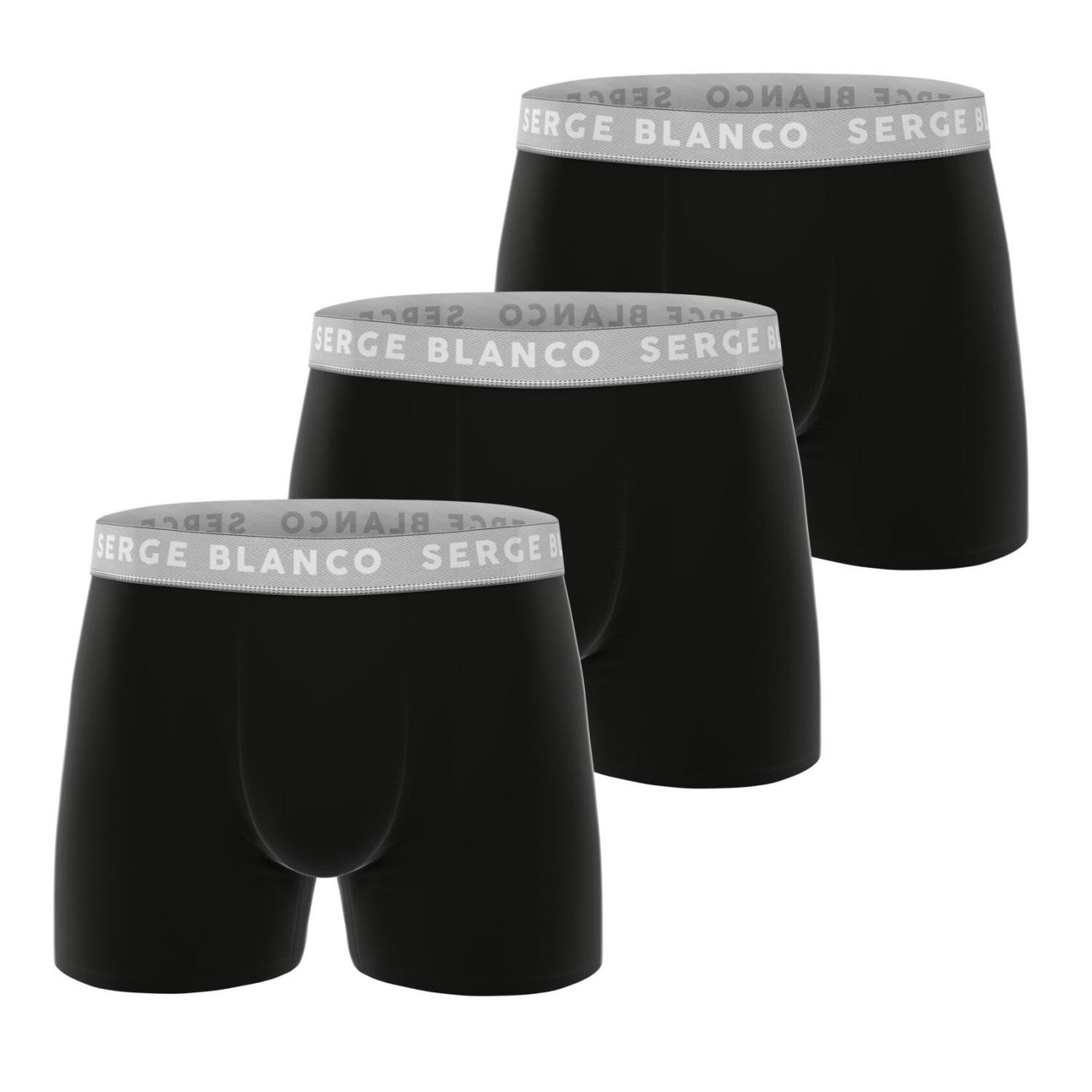 Voir la diapositive 1 : SERGE BLANCO Lot de 3 boxers homme en coton uni Premium