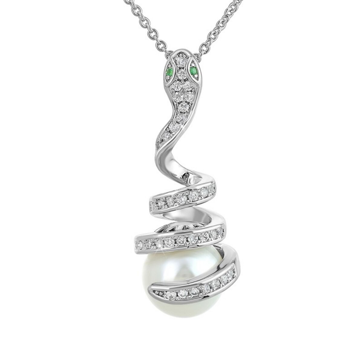 SC CRYSTAL Collier serpent SC Crystal orné de zirconium et décoré d'une perle