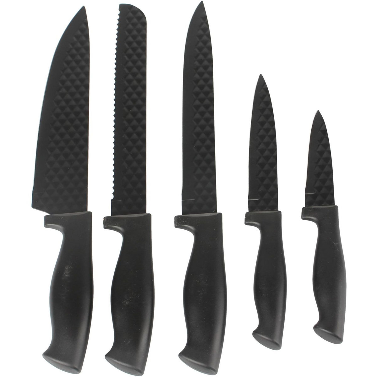 SANSMARQUE  Bloc 5 couteaux noir effet diamant