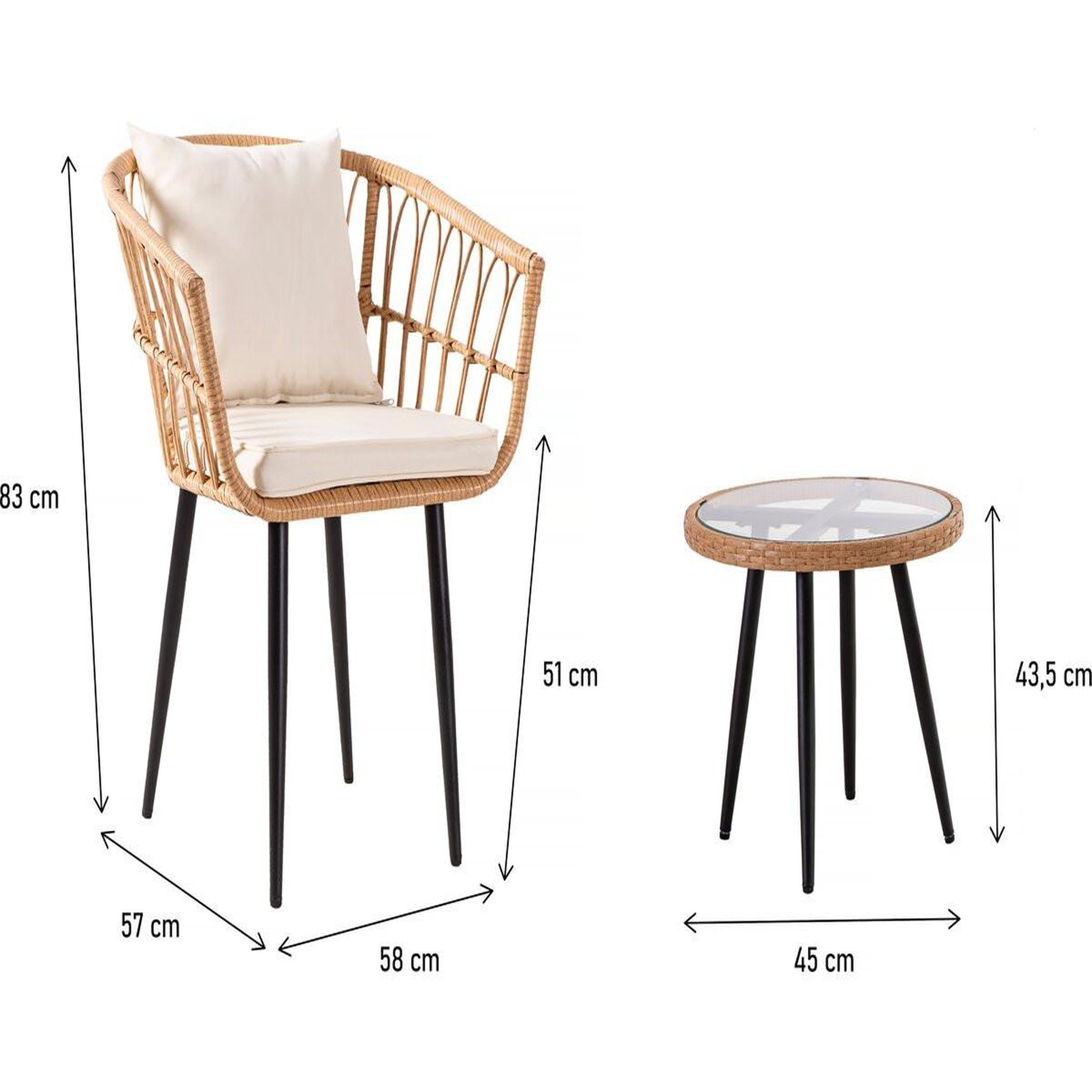 Voir la diapositive 3 : Habitat et Jardin Salon de jardin rotin  vela  - 2 places - marron