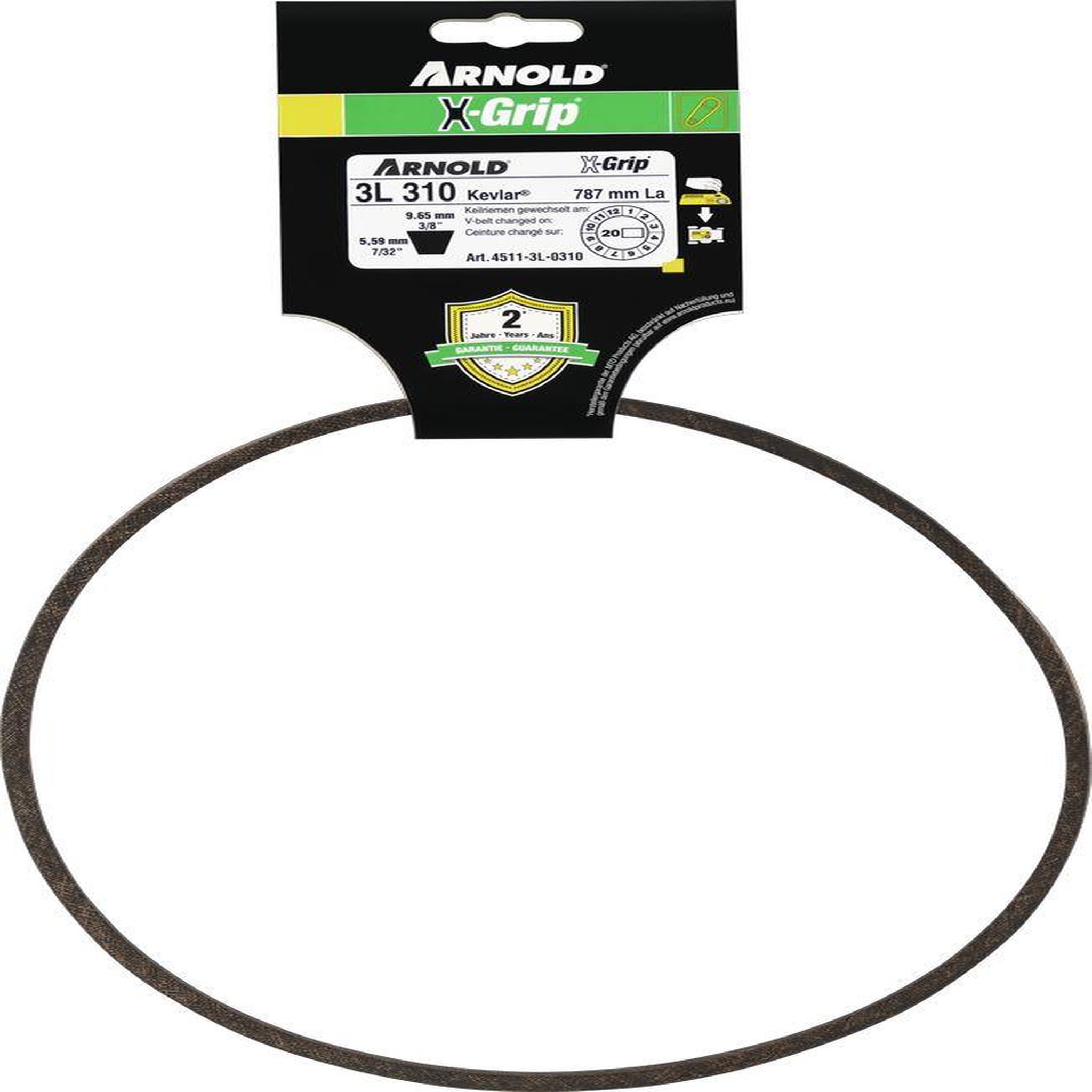 ARNOLD Courroie trapézoïdale x-grip de type 3l-0310
