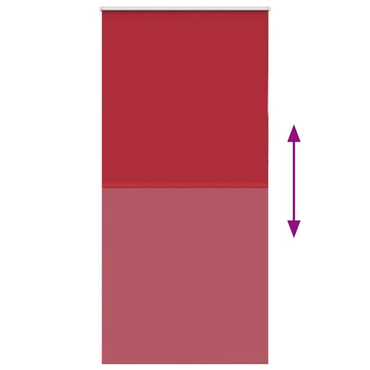 VIDAXL Store enrouleur occultant rouge largeur du tissu 105,7 cm