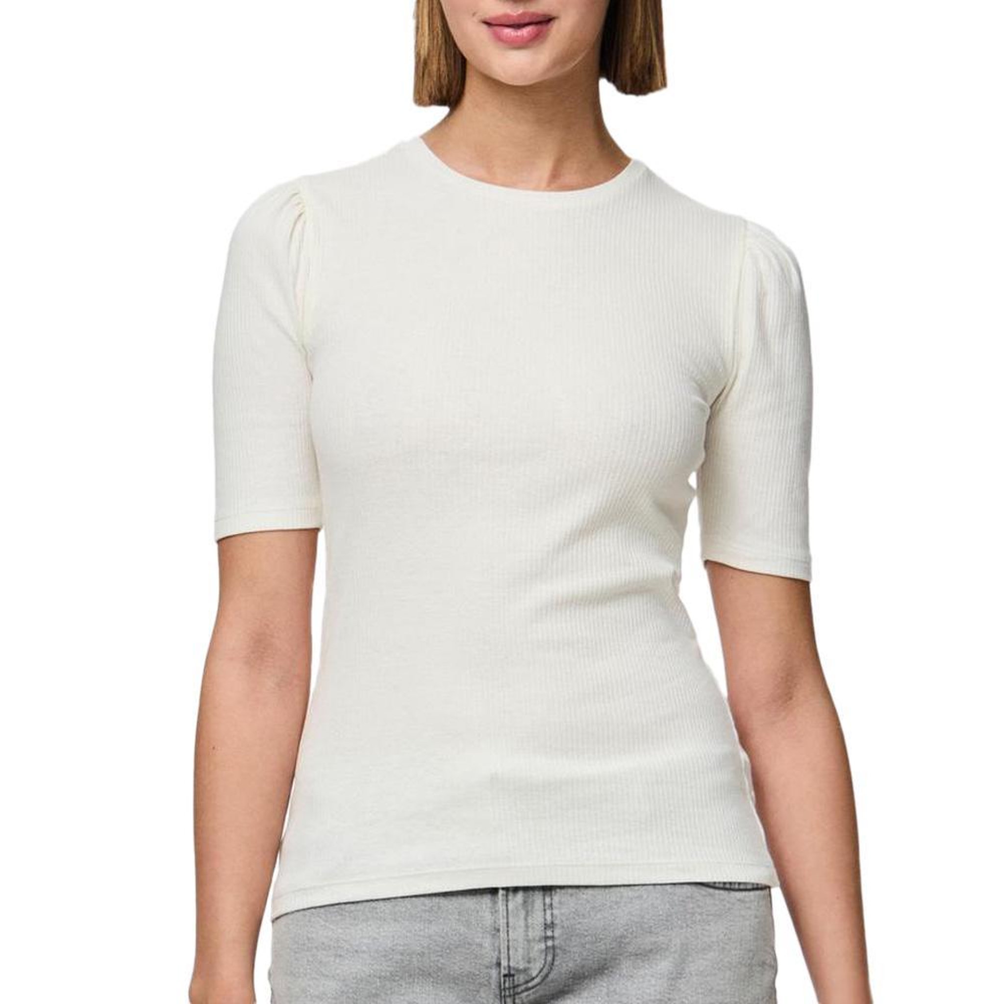 Pieces T Shirt  Femme Pieces Cruka. Coloris disponibles : Blanc