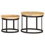 Voir la diapositive 3 : VIDAXL Tables d'appoint rondes 2 pcs Bois de manguier solide et acier