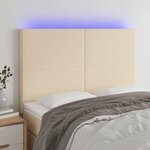 VIDAXL Tete de lit a LED Creme 144x5x118/128 cm Tissu